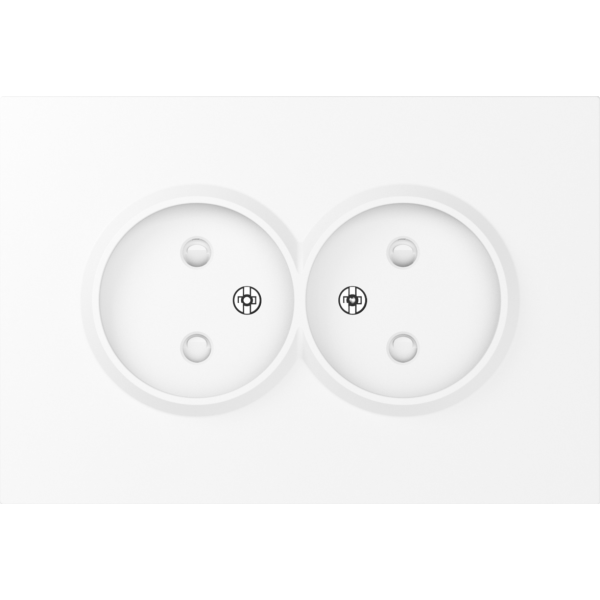 Накладка для розетки 2-й без заземления,  со шторками 16A 250 В~,  глянцевый белый,  серия A07