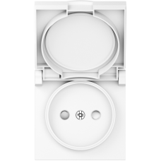 Накладка для розетки без заземления,  с крышкой,  16A 250 В~,  глянцевый белый,  серия A07
