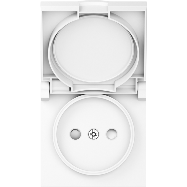 Накладка для розетки без заземления,  с крышкой,  16A 250 В~,  глянцевый белый,  серия A07