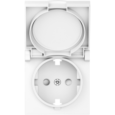 Накладка для розетки Schuko с заземлением,  с крышкой,  16A 250 В~,  глянцевый белый,  серия A07