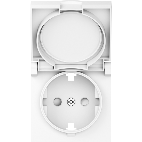 Накладка для розетки Schuko с заземлением,  с крышкой,  16A 250 В~,  глянцевый белый,  серия A07