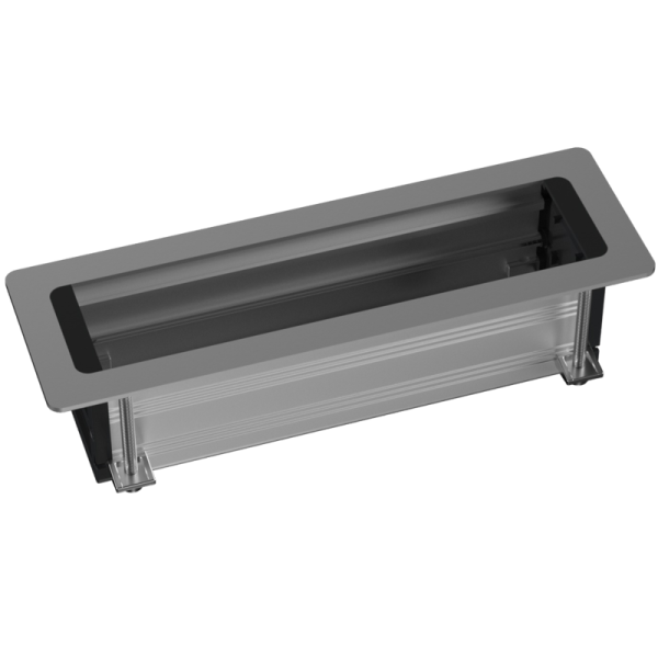 Настольный встраиваемый розеточный блок Static 8 мод. (4 мод. 45х45),  серебро