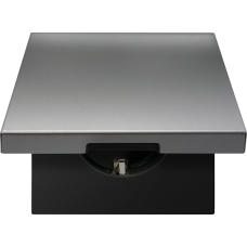 Накладка для розетки Schuko с заземлением,  с крышкой,  16A 250 В~,  благородная сталь,  серия R98 METAL