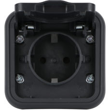 Рамка с крышкой для скрытой установки розетки одиночный,  цвет антрацит,  IP55,  серия W55