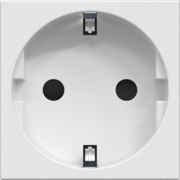 Розетка 2К+З нем.ст.,  в/заж.,  с з/ш,  бел. (45х45мм),  simple