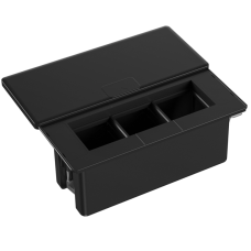 Настольный встраиваемый розеточный блок с сдвижной крышкой Slider 6 мод. (3 мод. 45х45),  черный