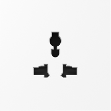 Накладка для  розетки мультистандарт,  со шторками 16A 250 В~,  глянцевый белый,  серия S08