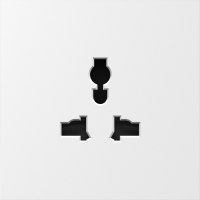 Накладка для  розетки мультистандарт,  со шторками 16A 250 В~,  матовый белый,  серия S08