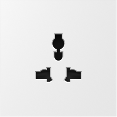 Накладка для  розетки мультистандарт,  со шторками 16A 250 В~,  матовый белый,  серия S08