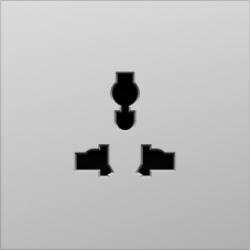 Накладка для  розетки мультистандарт,  со шторками 16A 250 В~,  сталь,  серия S08