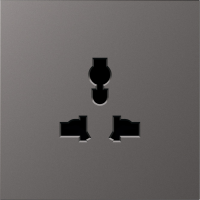 Накладка для  розетки мультистандарт,  со шторками 16A 250 В~,  матовый титан,  серия S08