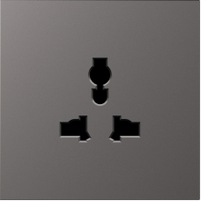 Накладка для  розетки мультистандарт,  со шторками 16A 250 В~,  матовый титан,  серия S08