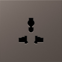 Накладка для  розетки мультистандарт,  со шторками 16A 250 В~,  мокко,  серия S08