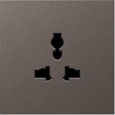 Накладка для  розетки мультистандарт,  со шторками 16A 250 В~,  мокко,  серия S08