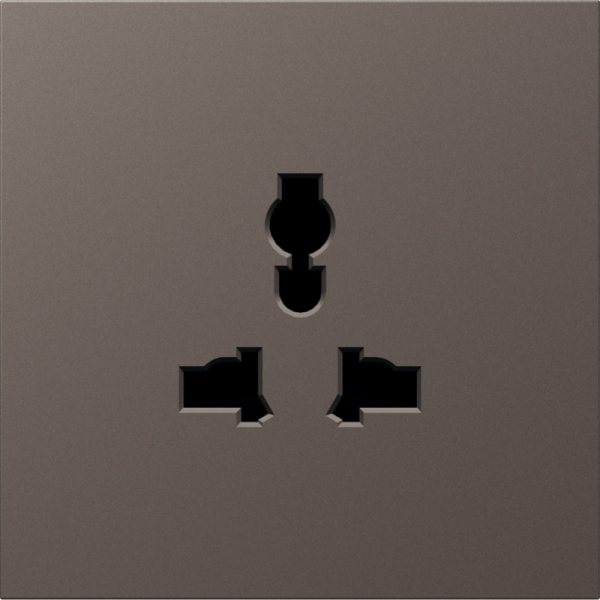 Накладка для  розетки мультистандарт,  со шторками 16A 250 В~,  мокко,  серия S08