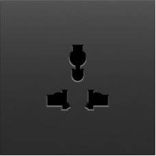 Накладка для  розетки мультистандарт,  со шторками 16A 250 В~,  черный графит,  серия S08