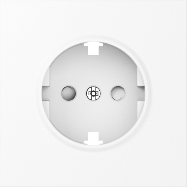 Накладка для розетки Schuko с заземлением,  со шторками 16A 250 В~,  глянцевый белый,  серия S08