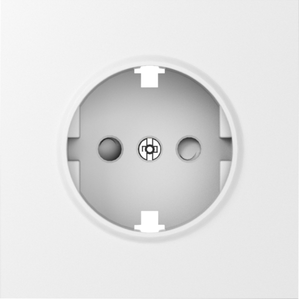 Накладка для розетки Schuko с заземлением,  со шторками 16A 250 В~,  матовый белый,  серия S08