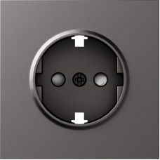 Накладка для розетки Schuko с заземлением,  со шторками 16A 250 В~,  матовый титан,  серия S08