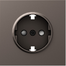 Накладка для розетки Schuko с заземлением,  со шторками 16A 250 В~,  мокко,  серия S08