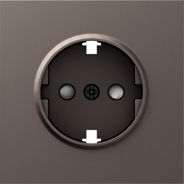 Накладка для розетки Schuko с заземлением,  со шторками 16A 250 В~,  мокко,  серия S08