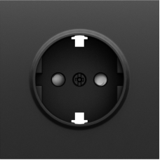 Накладка для розетки Schuko с заземлением,  со шторками 16A 250 В~,  черный графит,  серия S08
