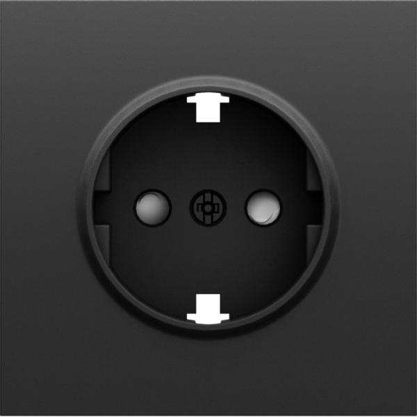 Накладка для розетки Schuko с заземлением,  со шторками 16A 250 В~,  черный графит,  серия S08