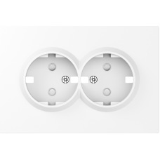 Накладка для розетки 2-й с заземлением,  со шторками 16A 250 В~,  глянцевый белый,  серия S08