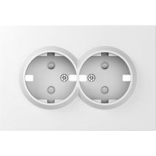 Накладка для розетки 2-й с заземлением,  со шторками 16A 250 В~,  матовый белый,  серия S08