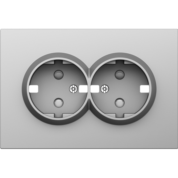 Накладка для розетки 2-й с заземлением,  со шторками 16A 250 В~,  сталь,  серия S08