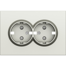 Накладка для розетки 2-й с заземлением,  со шторками 16A 250 В~,  шампань,  серия S08