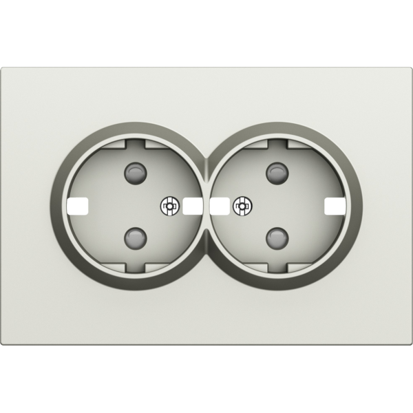 Накладка для розетки 2-й с заземлением,  со шторками 16A 250 В~,  шампань,  серия S08