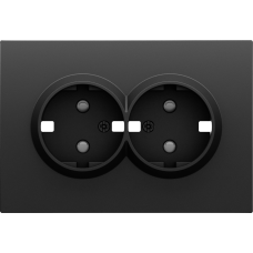 Накладка для розетки 2-й с заземлением,  со шторками 16A 250 В~,  черный графит,  серия S08