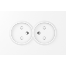 Накладка для розетки 2-й без заземления,  со шторками 16A 250 В~,  глянцевый белый,  серия S08