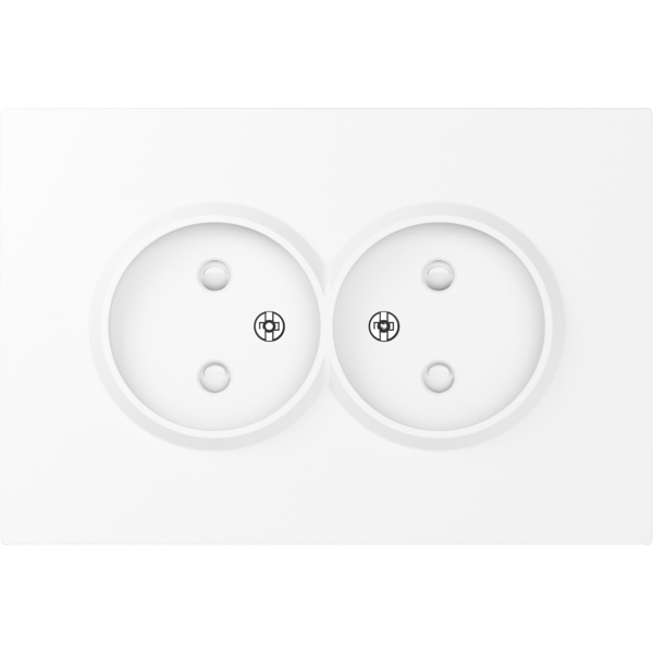 Накладка для розетки 2-й без заземления,  со шторками 16A 250 В~,  глянцевый белый,  серия S08