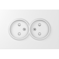 Накладка для розетки 2-й без заземления,  со шторками 16A 250 В~,  матовый белый,  серия S08