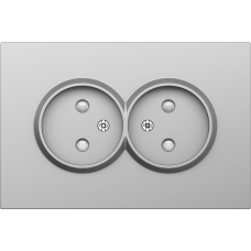 Накладка для розетки 2-й без заземления,  со шторками 16A 250 В~,  сталь,  серия S08