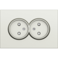 Накладка для розетки 2-й без заземления,  со шторками 16A 250 В~,  шампань,  серия S08