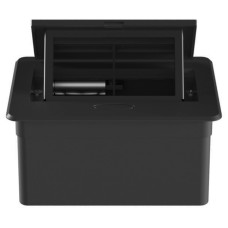 Настольный встраиваемый выдвижной розеточный блок Spring 4 мод. (2 мод. 45х45),  черный