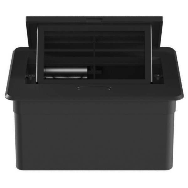 Настольный встраиваемый выдвижной розеточный блок Spring 4 мод. (2 мод. 45х45),  черный