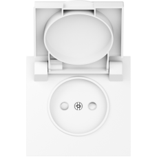 Накладка для розетки без заземления,  с крышкой,  16A 250 В~,  глянцевый белый,  серия S08