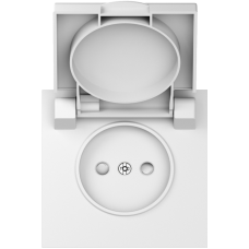 Накладка для розетки без заземления,  с крышкой,  16A 250 В~,  матовый белый,  серия S08