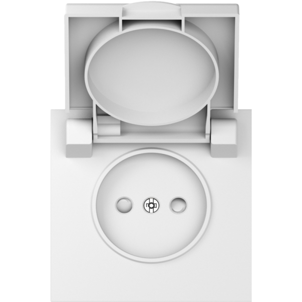 Накладка для розетки без заземления,  с крышкой,  16A 250 В~,  матовый белый,  серия S08