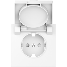 Накладка для розетки Schuko с заземлением,  с крышкой,  16A 250 В~,  глянцевый белый,  серия S08