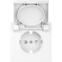 Накладка для розетки Schuko с заземлением,  с крышкой,  16A 250 В~,  глянцевый белый,  серия S08