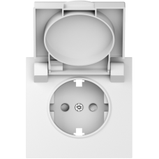 Накладка для розетки Schuko с заземлением,  с крышкой,  16A 250 В~,  матовый белый,  серия S08