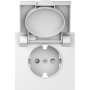 Накладка для розетки Schuko с заземлением,  с крышкой,  16A 250 В~,  матовый белый,  серия S08
