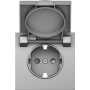 Накладка для розетки Schuko с заземлением,  с крышкой,  16A 250 В~,  сталь,  серия S08