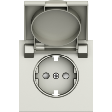 Накладка для розетки Schuko с заземлением,  с крышкой,  16A 250 В~,  шампань,  серия S08