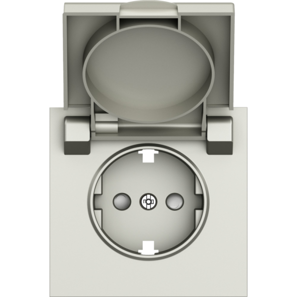 Накладка для розетки Schuko с заземлением,  с крышкой,  16A 250 В~,  шампань,  серия S08